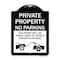 Signmission Private Parking Violators Towed Away Vehicle Owners Expense Alum Sign, 18" L, 24" H, BW-1824-23254 A-DES-BW-1824-23254 - alternate 1